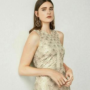 BCBG nude sequin gown